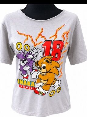 INAKA Power Graphic Tee Gray Heavyweight Cotton Oversized Streetwear T-Shirt